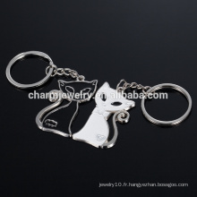 Noir et blanc chat porte-clés cadeaux de mariage noir et blanc chat couple chaîne YSK008